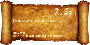 Kubicza Szabina névjegykártya