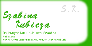 szabina kubicza business card